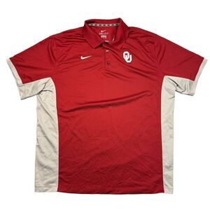 Oklahoma Sooners Nike Polo Men's XXL Dri‎ Fit Stretch Wicking Lightweight Stitch